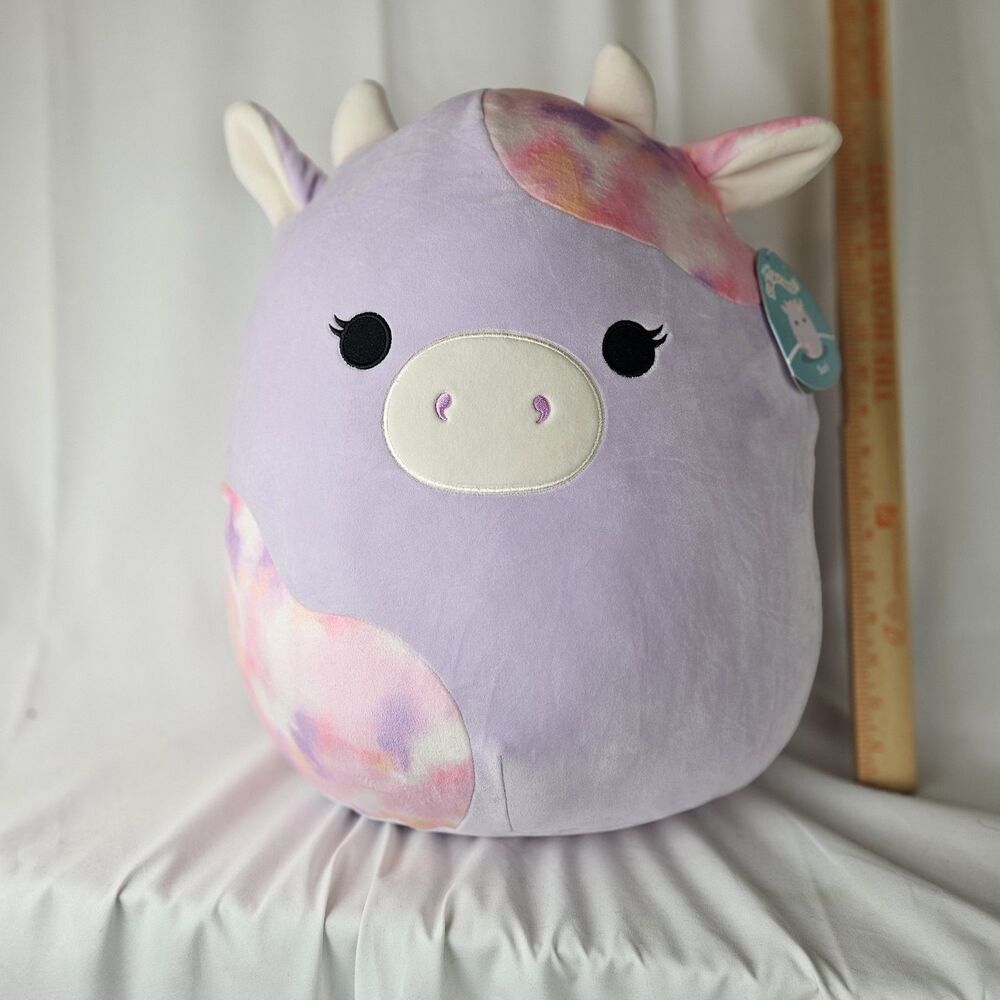 Squishmallows Suri Sunset Cow Plush 16" Inch Lavender Tie Dye Jazwares Brand New